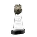 Police Badge on Alberton Base Black Unique Crystal Trophy