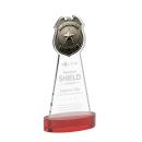 Police Badge on Alberton Base Red Unique Crystal Trophy