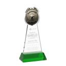 Police Badge on Hartford Base Green Unique Crystal Trophy