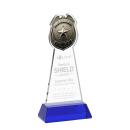 Police Badge on Hartford Base Blue Unique Crystal Trophy