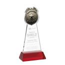 Police Badge on Hartford Base Red Unique Crystal Trophy