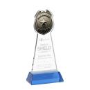 Police Badge on Hartford Base Sky Blue Unique Crystal Trophy