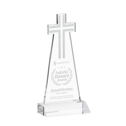 Awards and Plaques - Crystal Trophies - Cross Clear Unique Crystal Trophy