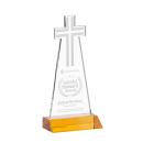 Cross Amber Unique Crystal Trophy
