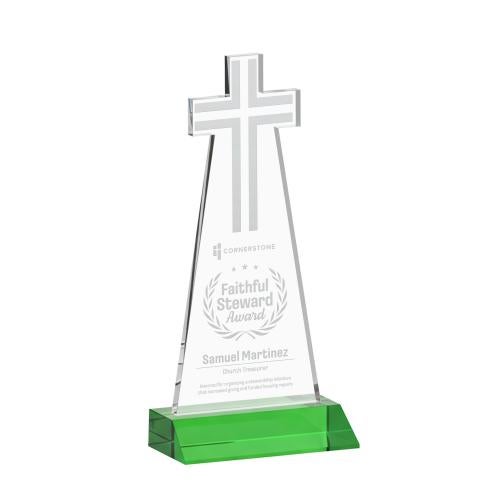 Awards and Plaques - Crystal Trophies - Cross Green Unique Crystal Trophy
