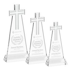 Cross on Hartford Base Starfire Unique Crystal Trophy - Crystal Trophies