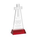 Cross on Hartford Base Red Unique Crystal Trophy