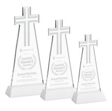 Cross on Hartford Base Fagan Unique Crystal Trophy - Crystal Trophies