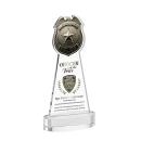 Police Badge Full Color on Alberton Base Clear Unique Crystal Trophy