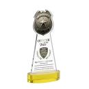 Police Badge Full Color on Alberton Base Gold Unique Crystal Trophy