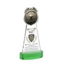 Police Badge Full Color on Alberton Base Green Unique Crystal Trophy