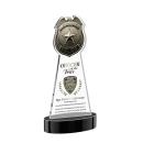 Police Badge Full Color on Alberton Base Black Unique Crystal Trophy