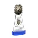 Police Badge Full Color on Alberton Base Blue Unique Crystal Trophy