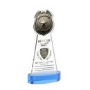 Police Badge Full Color on Alberton Base Sky Blue Unique Crystal Trophy