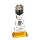 Police Badge Full Color on Hartford Base Amber Unique Crystal Trophy
