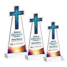 Cross Full Color Clear Unique Crystal Trophy - Crystal Trophies