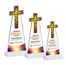 Cross Full Color Fagan Unique Crystal Trophy - Crystal Trophies