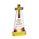 Cross Full Color on Alberton Base Gold Unique Crystal Trophy