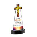 Cross Full Color on Alberton Base Black Unique Crystal Trophy