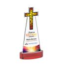 Cross Full Color on Alberton Base Red Unique Crystal Trophy
