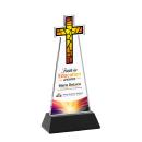Cross Full Color on Hartford Base Black Unique Crystal Trophy
