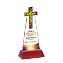 Cross Full Color on Hartford Base Red Unique Crystal Trophy