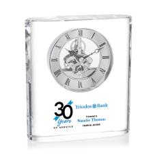 Gonzalez Full Color Clock - Silver - Crystal Trophies