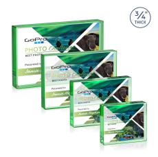 Kimble Full Color Paperweight - Emerald - Employee Awards