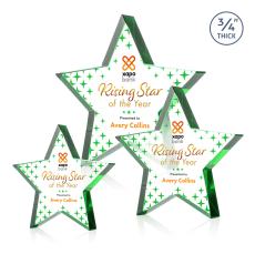 Esna Star Full Color Emerald Crystal Trophy - Employee Awards