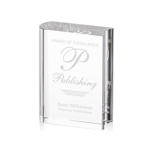 Awards and Plaques - Crystal Trophies - Optical Book Rectangle Crystal Trophy