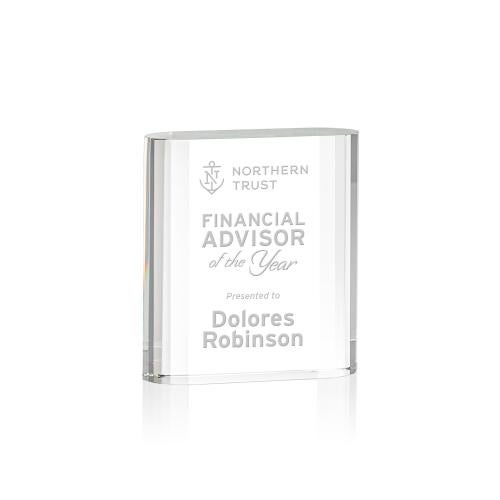 Awards and Plaques - Crystal Trophies - Downey Rectangle Crystal Trophy
