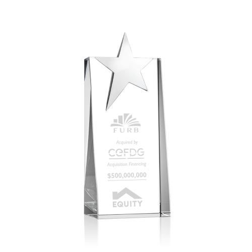 Awards and Plaques - Crystal Trophies - Morse Silver Star Towers Crystal Trophy