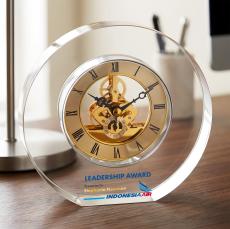 Hanks Full Color Clock - Gold - Crystal Trophies