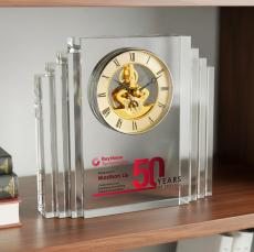 Sweeney Full Color Clock - Gold - Crystal Trophies