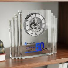 Sweeney Full Color Clock - Silver - Crystal Trophies