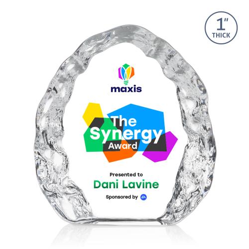 Awards and Plaques - Crystal Trophies - Robison Full Color Iceberg Crystal Trophy