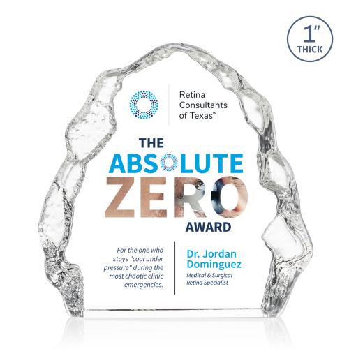 Awards and Plaques - Crystal Trophies - Ritter Full Color Iceberg Crystal Trophy