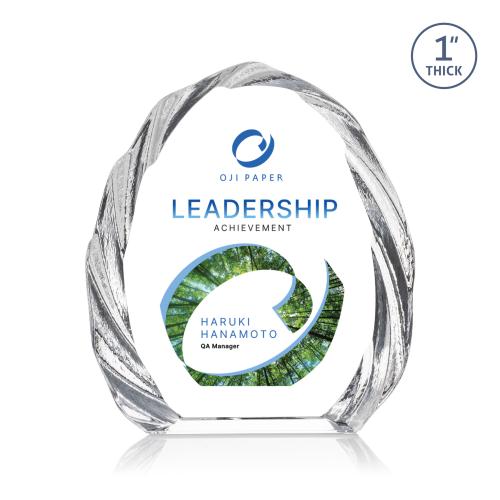Awards and Plaques - Crystal Trophies - Landis Full Color Iceberg Crystal Trophy