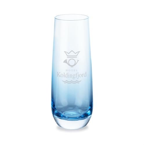 Custom Barware Glasses - Champagne Glasses - Soudan Stemless Flute Blue - Deep Etch