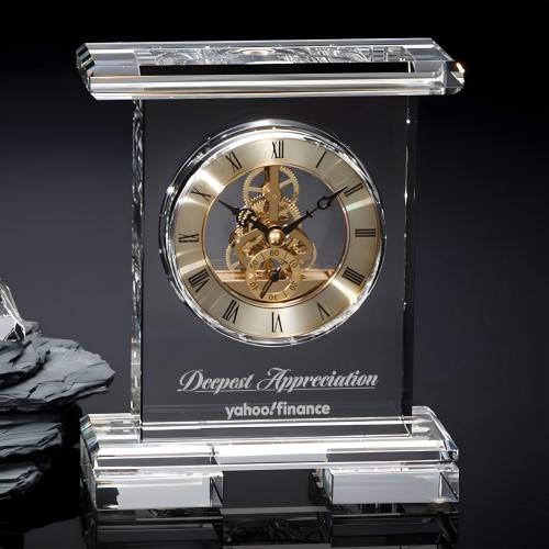 Awards and Plaques - Crystal Trophies - Grover Clock - Gold