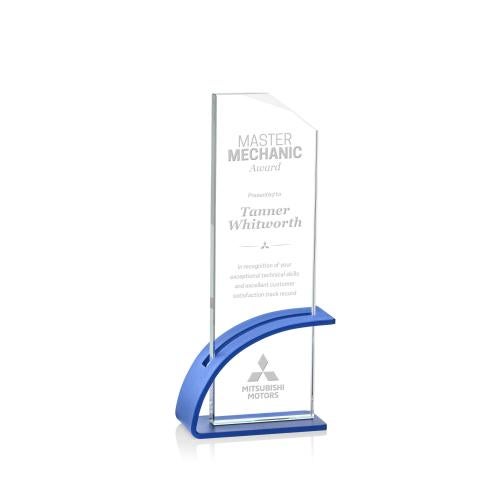 Awards and Plaques - Crystal Trophies - Alvarado Blue Crystal Trophy