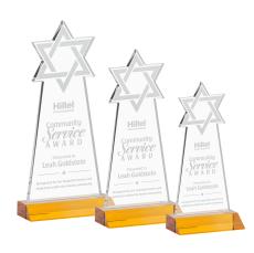 Star of David Amber Unique Crystal Trophy - Crystal Trophies