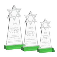Star of David Green Unique Crystal Trophy - Crystal Trophies