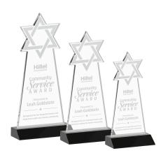 Star of David Black Unique Crystal Trophy - Crystal Trophies