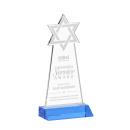 Star of David Sky Blue Unique Crystal Trophy