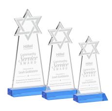 Star of David Sky Blue Unique Crystal Trophy - Crystal Trophies