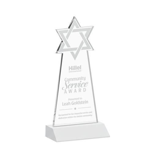 Awards and Plaques - Crystal Trophies - Star of David Fagan Unique Crystal Trophy