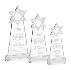 Star of David on Alberton Base Clear Unique Crystal Trophy - Crystal Trophies