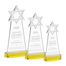 Star of David on Alberton Base Gold Unique Crystal Trophy - Crystal Trophies
