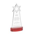 Star of David on Alberton Base Red Unique Crystal Trophy